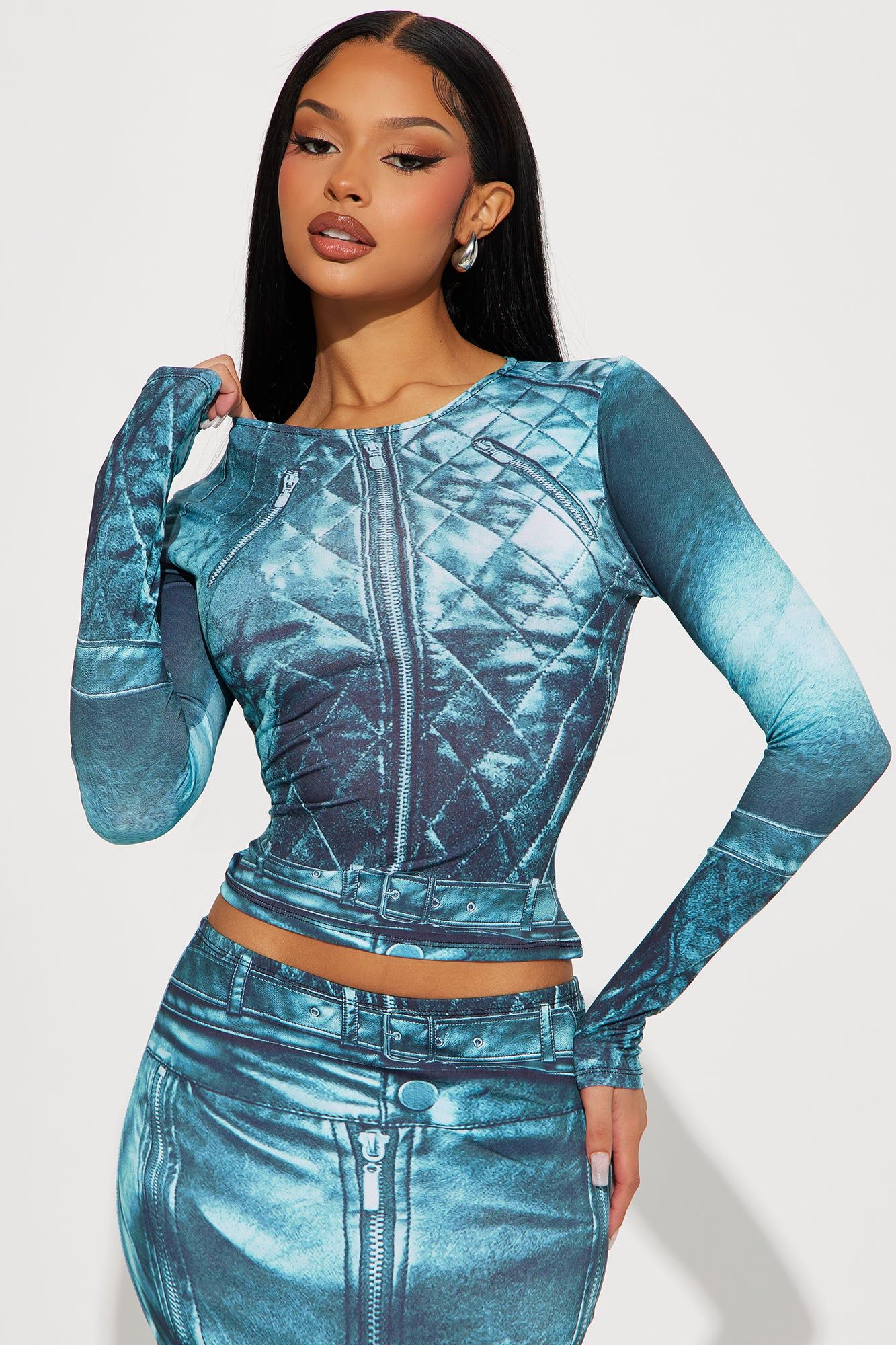 Rise To The Top Skirt Set - Green/combo sold by Fashion Nova product image thumbnail 2