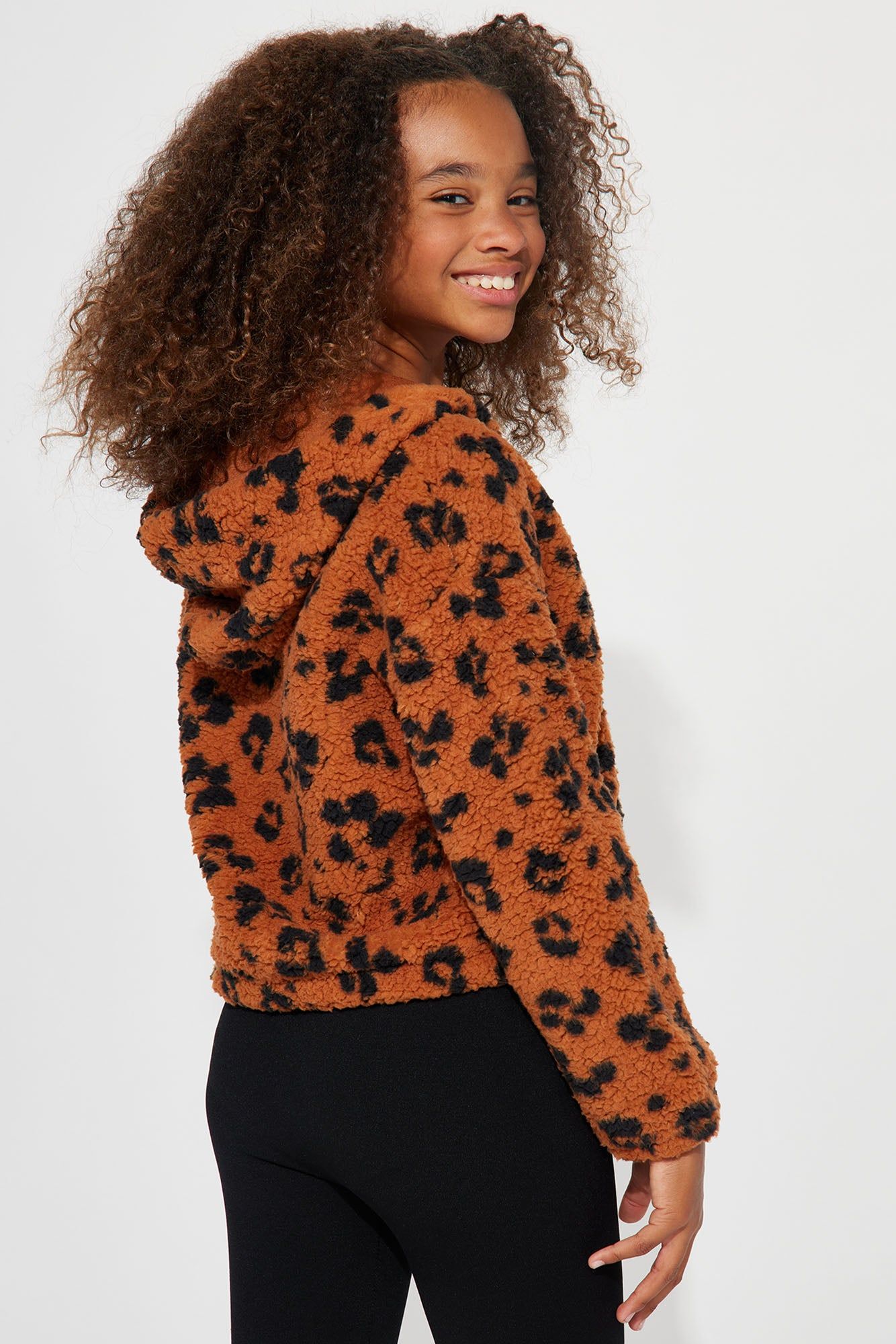 Mini Print Sherpa Fleece Lined Legging Set - Brown sold by Fashion Nova product image thumbnail 3