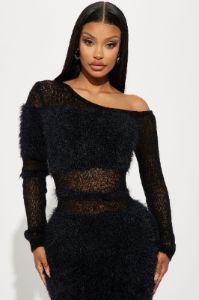 Rayanna Sweater Maxi Dress - Black sold by Fashion Nova