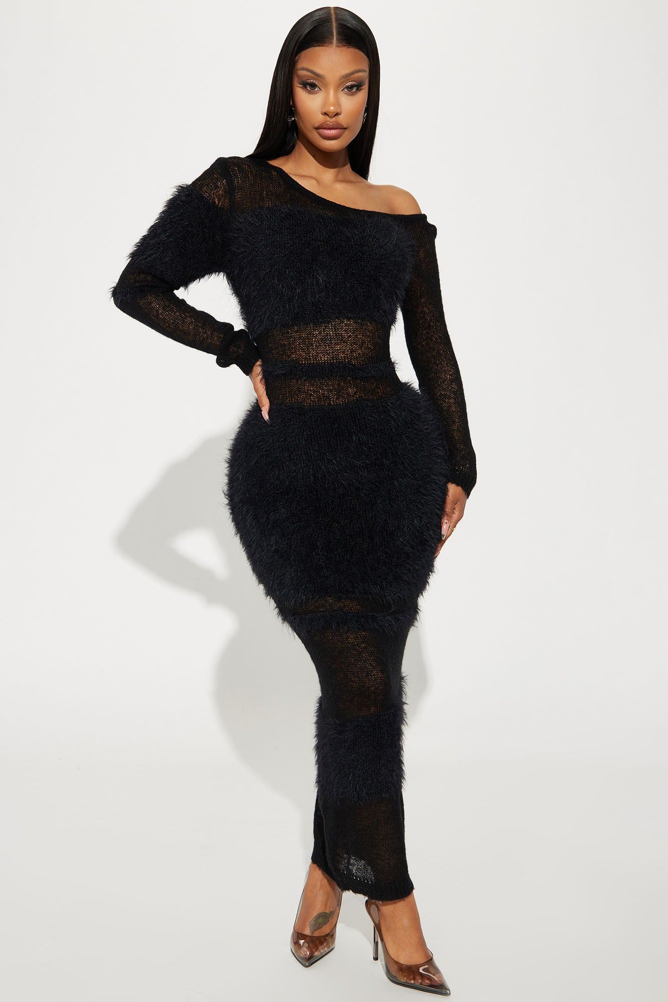 Rayanna Sweater Maxi Dress - Black sold by Fashion Nova