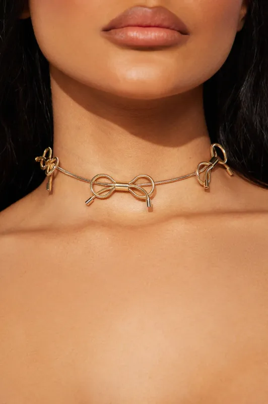 Girly Not So Girly Choker - Gold sold by Fashion Nova