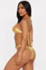 Gia Metallic Chain Straps 2 Piece Bikini - Gold sold by Fashion Nova