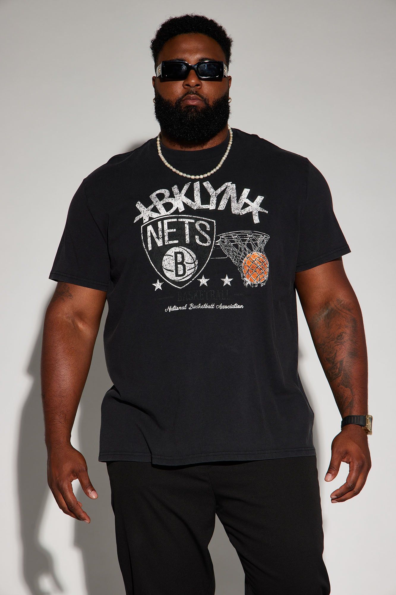 Nets Step Back Short Sleeve Tee - Black sold by Fashion Nova product image thumbnail 2