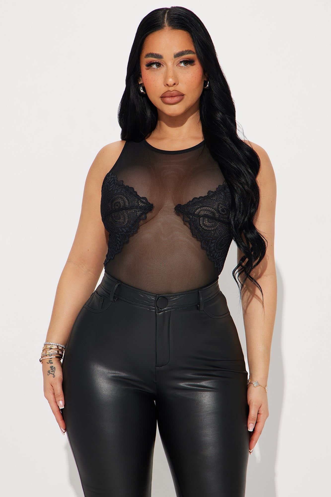 Worth Your While Mesh Bodysuit - Black sold by Fashion Nova product image thumbnail 2