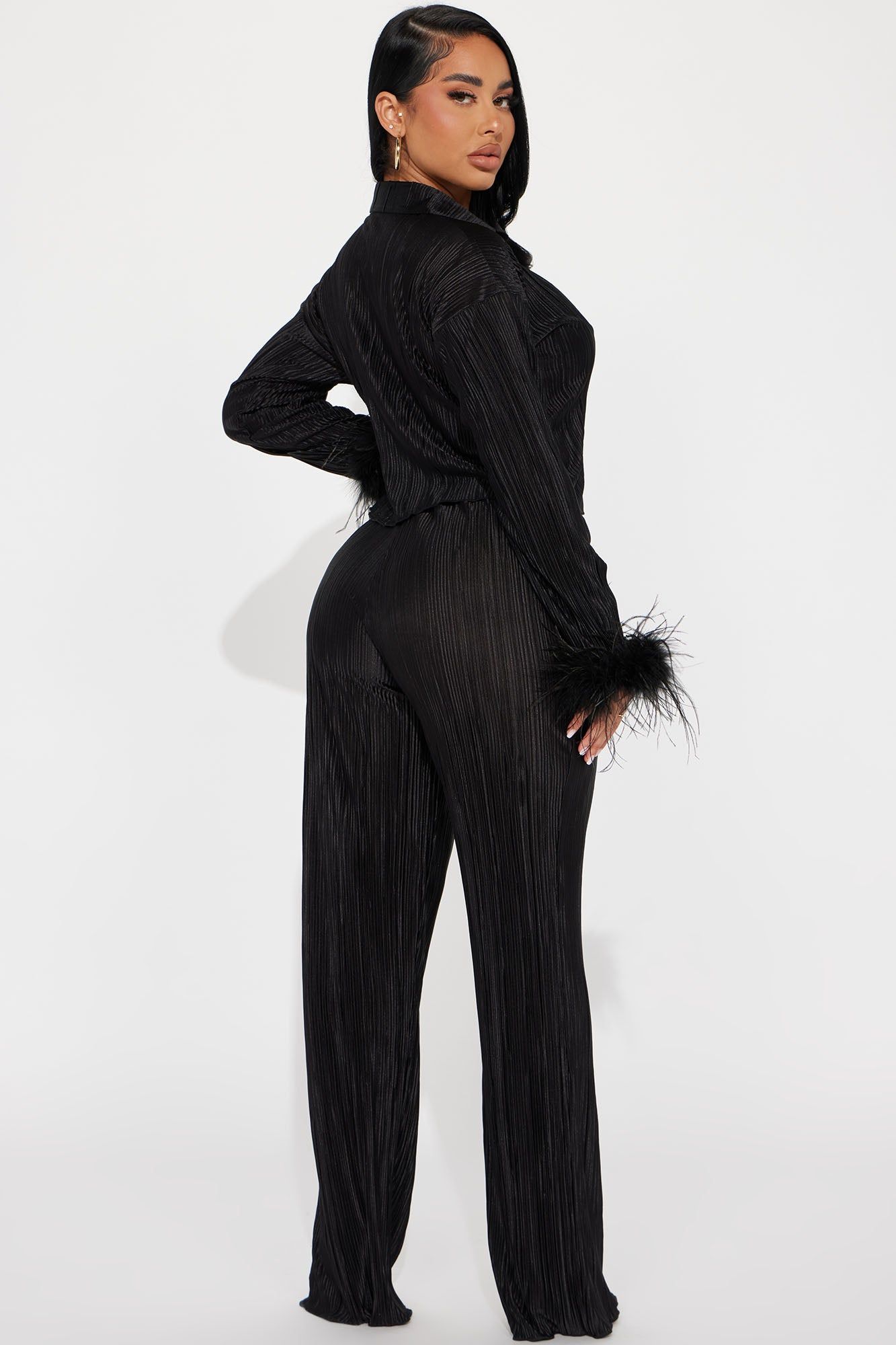 Oh So Classy Satin Pant Set - Black sold by Fashion Nova product image thumbnail 3