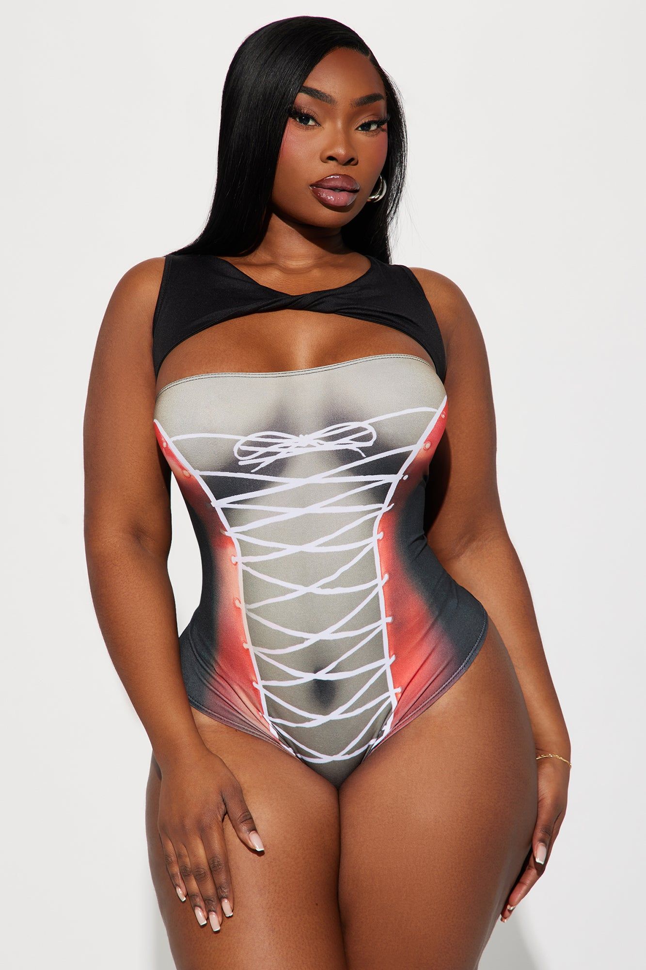 All Tied Up Bodysuit - Black/combo sold by Fashion Nova product image thumbnail 5