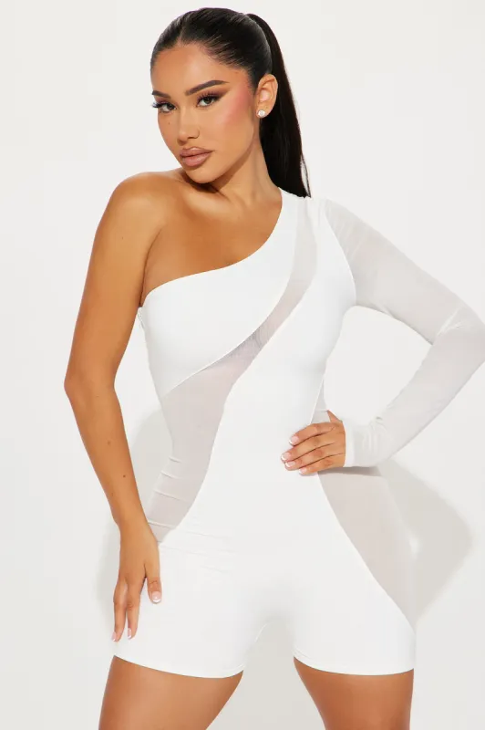 No Other Way Romper - Ivory sold by Fashion Nova
