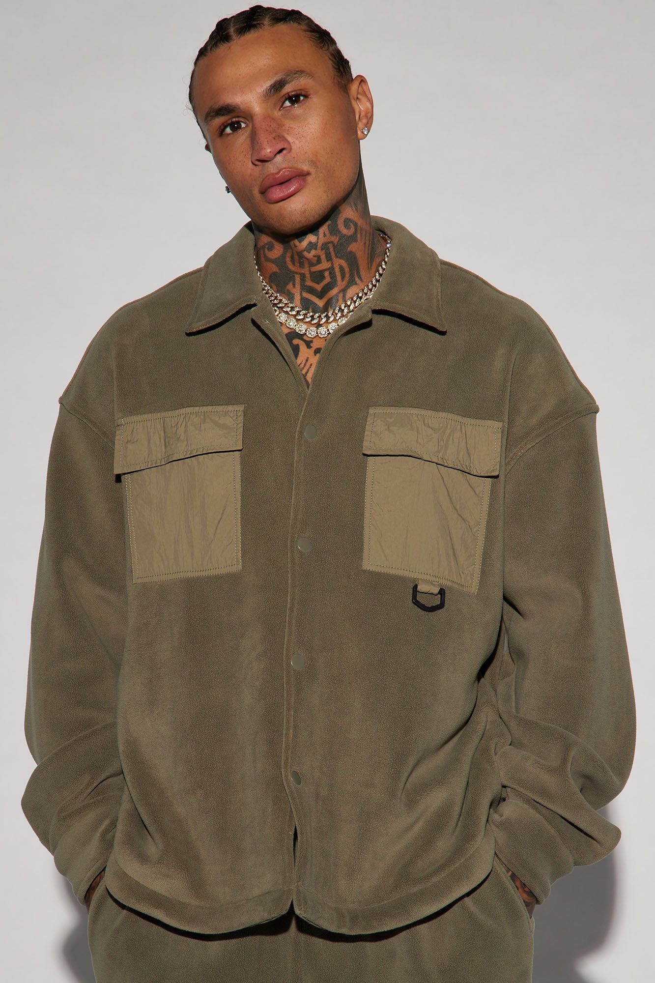 Watch It Happen Shacket - Olive sold by Fashion Nova