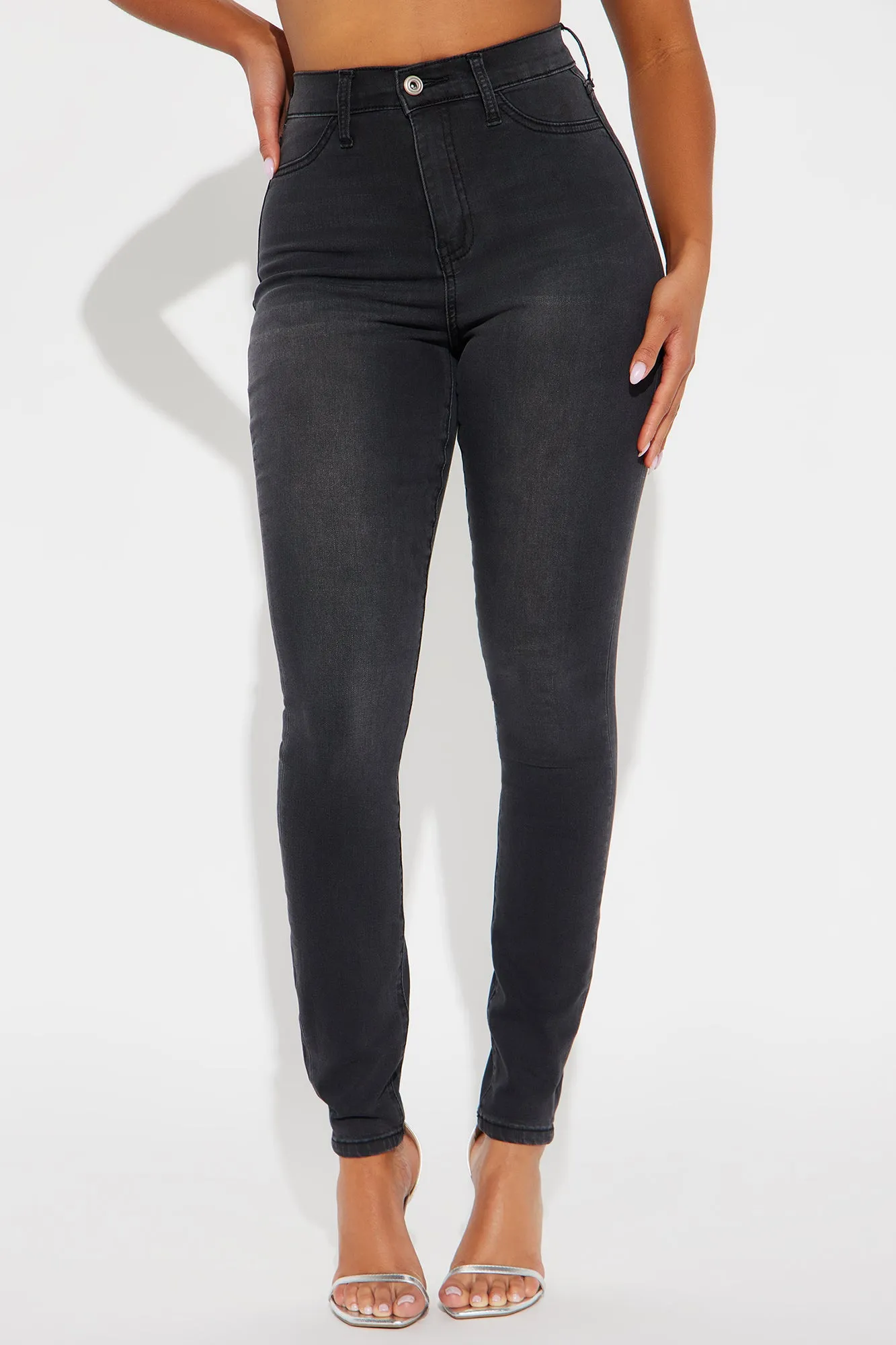 Play Fair Stretch Shaping Skinny Jeans - Black Wash sold by Fashion Nova