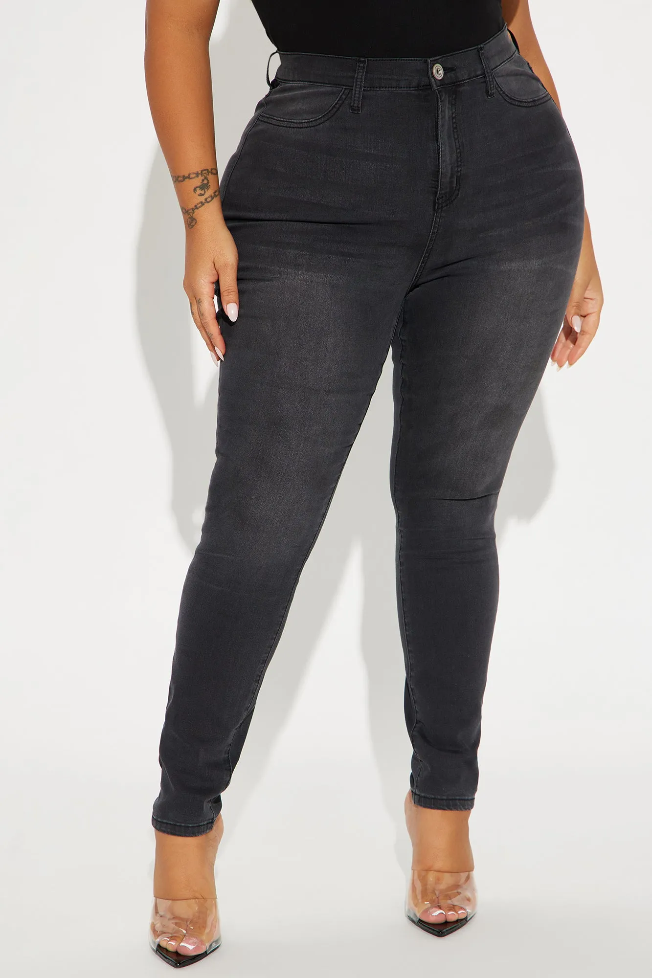 Play Fair Stretch Shaping Skinny Jeans - Black Wash sold by Fashion Nova product image thumbnail 5