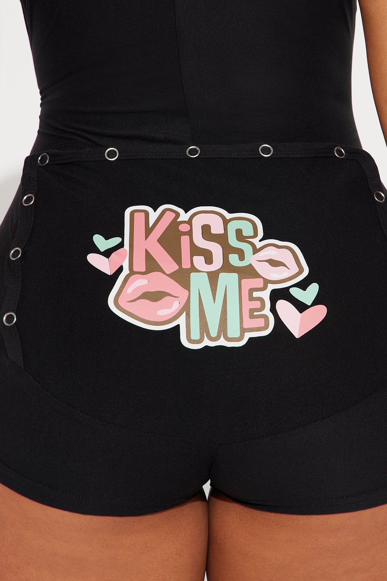 Kiss Me PJ Romper Onesie - Black sold by Fashion Nova product image thumbnail 3