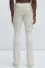 Ruthless Embroidered Stacked Skinny Cargo Flare Jeans - Off White sold by Fashion Nova