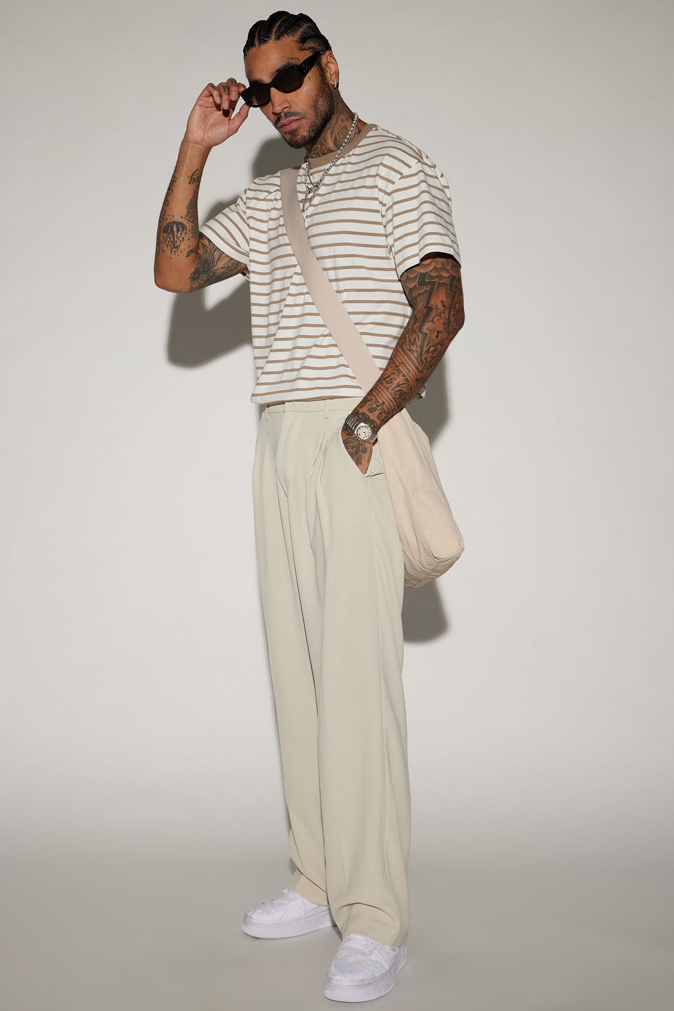 On The Line Short Sleeve Tee - Off White/combo sold by Fashion Nova product image thumbnail 2