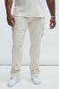 Ruthless Embroidered Stacked Skinny Cargo Flare Jeans - Off White sold by Fashion Nova