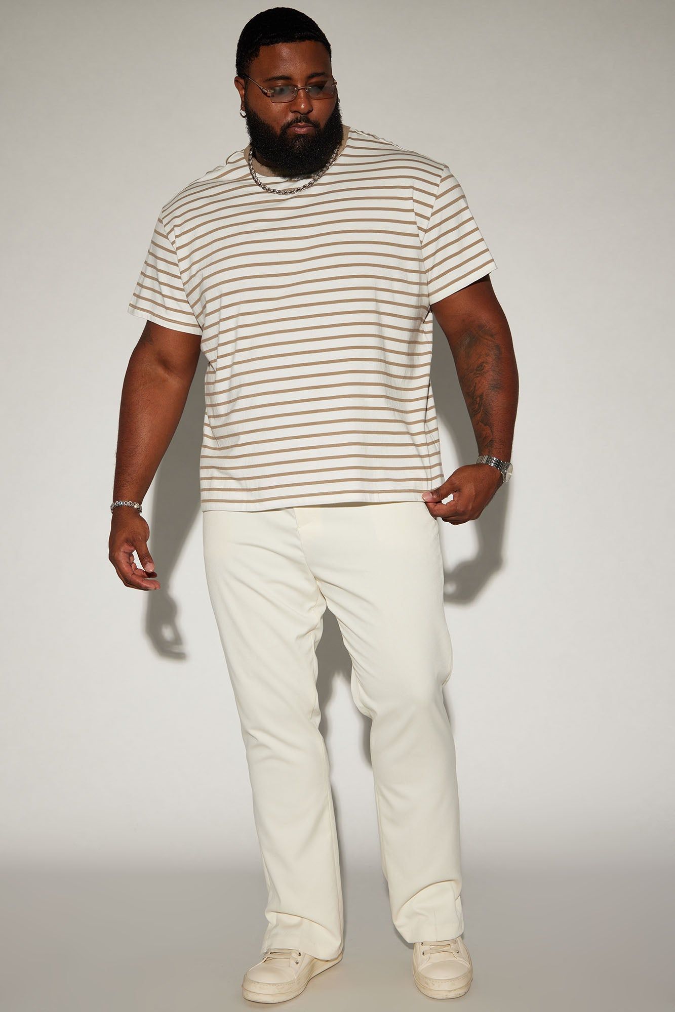 On The Line Short Sleeve Tee - Off White/combo sold by Fashion Nova product image thumbnail 5