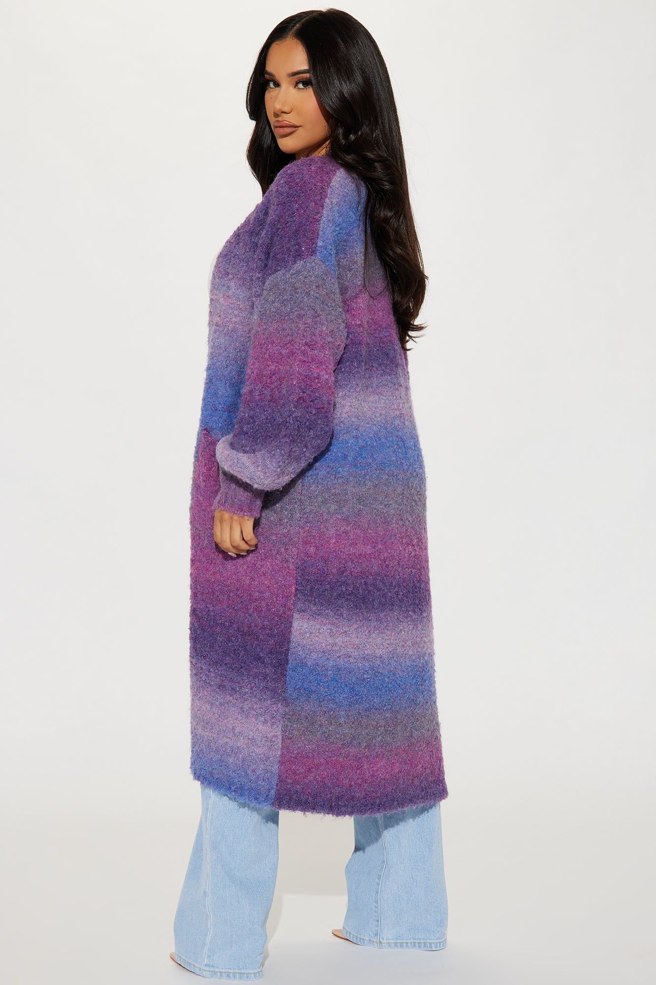 Mood Ring Open Front Cardigan - Purple/combo sold by Fashion Nova product image thumbnail 3