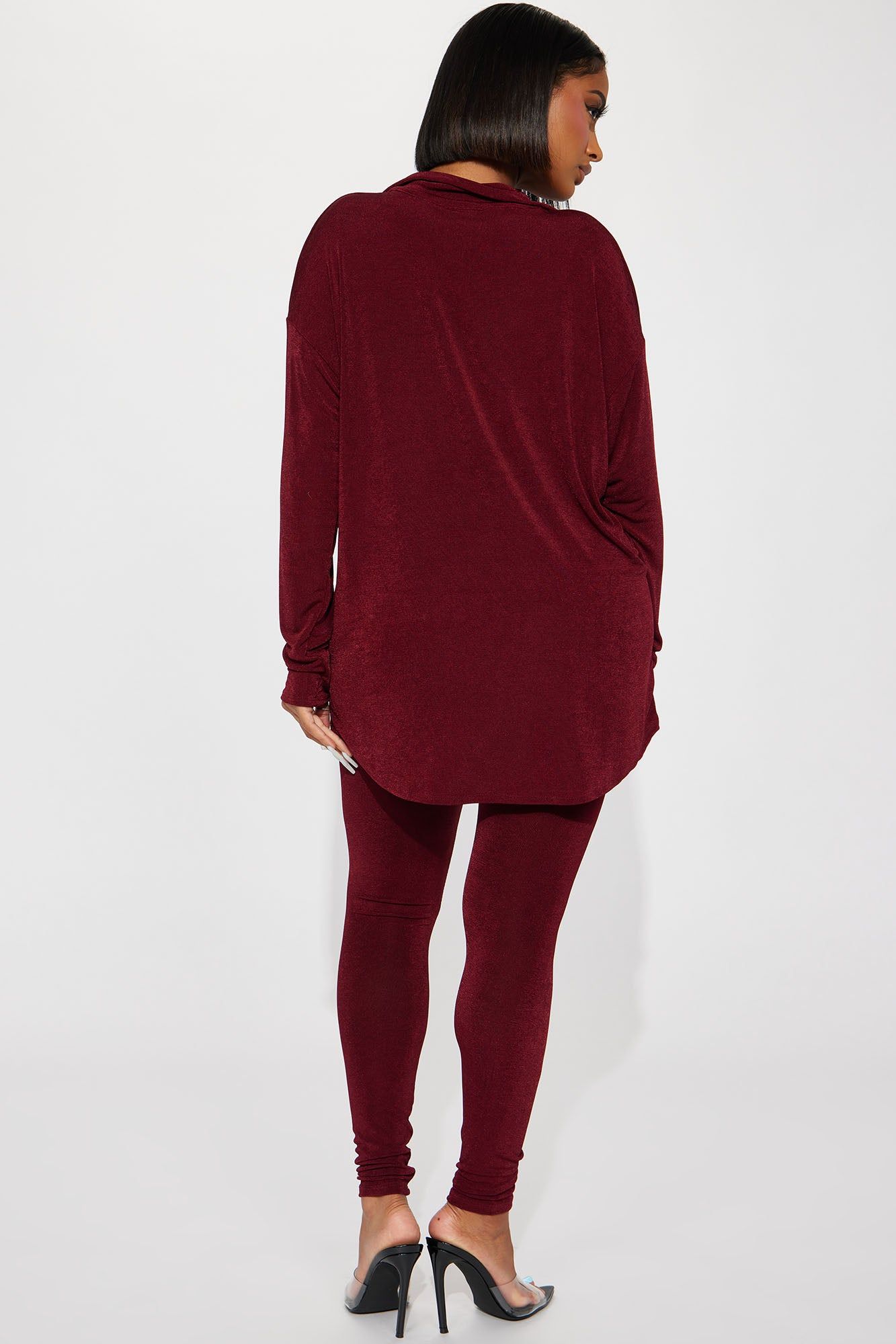 Don't Stop Slinky Legging Set - Wine sold by Fashion Nova product image thumbnail 3