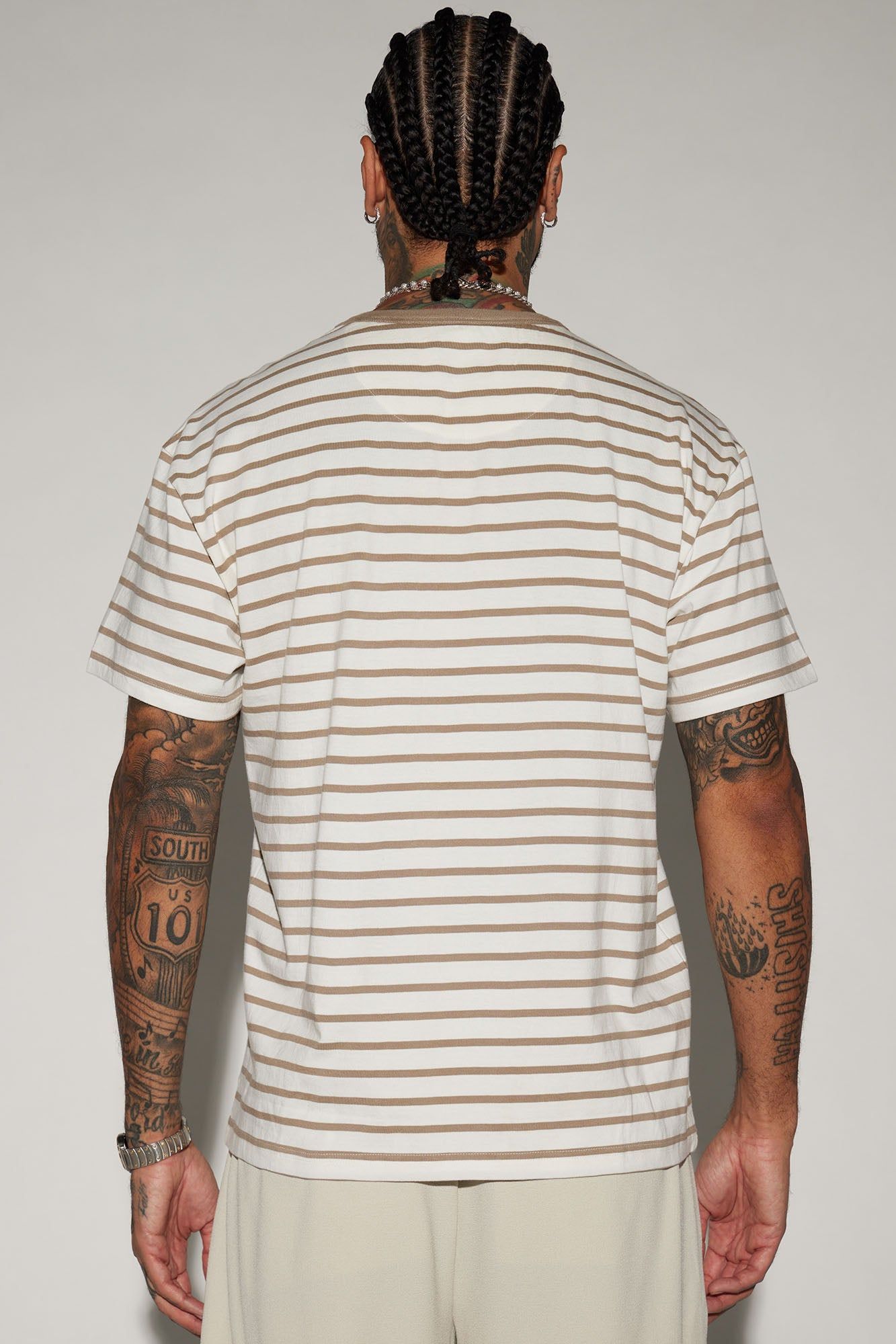 On The Line Short Sleeve Tee - Off White/combo sold by Fashion Nova product image thumbnail 3