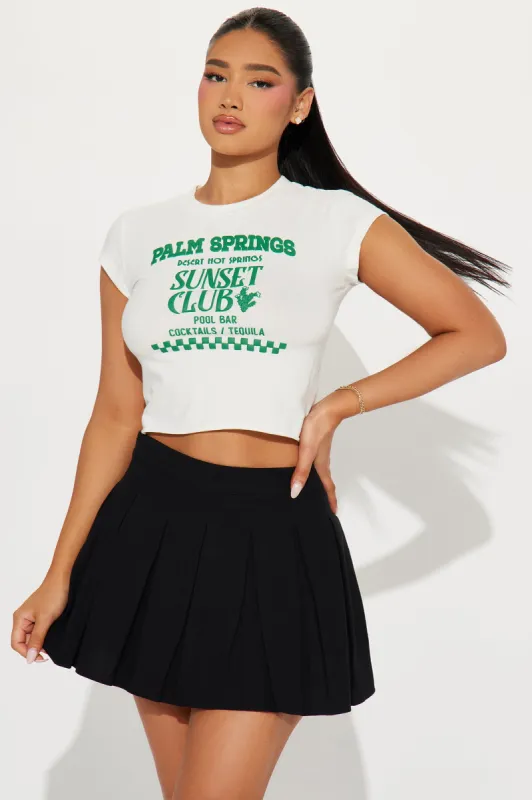 Palm Springs Sunset Club Puff Print Tee - Ivory sold by Fashion Nova