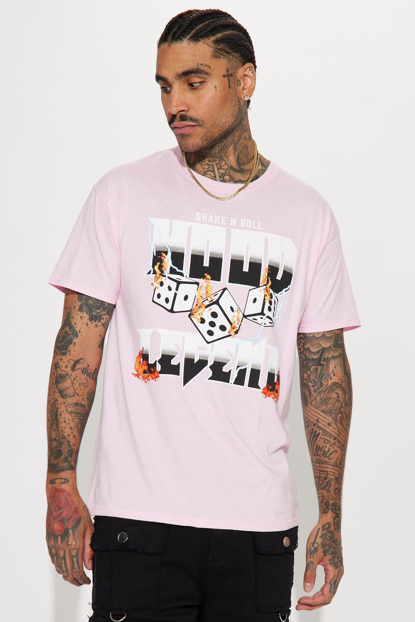 Dice King Short Sleeve Tee - Pink sold by Fashion Nova