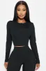 Wellness Ribbed Active Top - Black sold by Fashion Nova