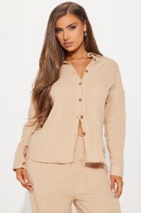 Gigi Gauze Pant Set - Mocha sold by Fashion Nova