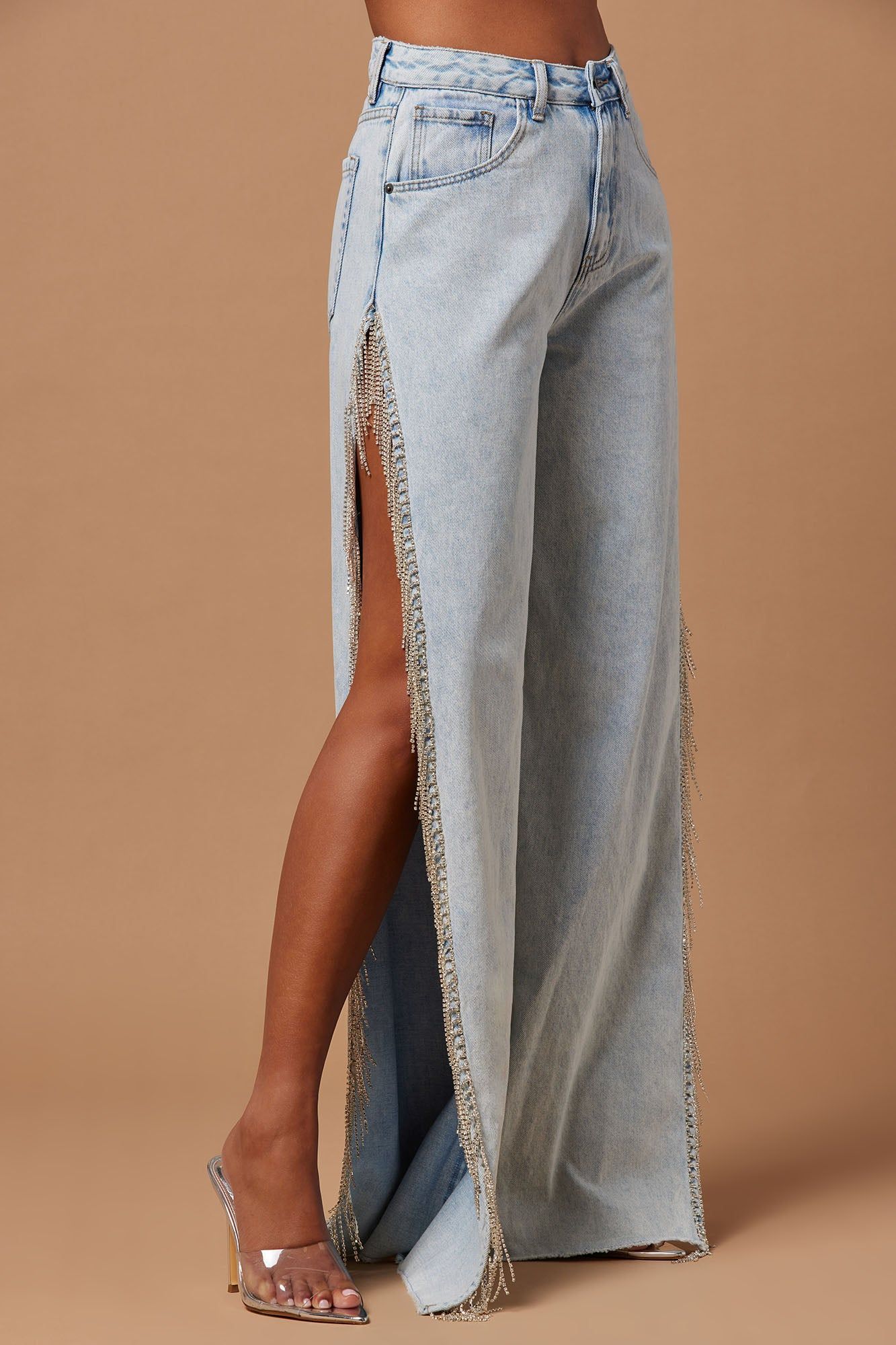 Lana Embellished Denim Pant - Light Wash sold by Fashion Nova product image thumbnail 2