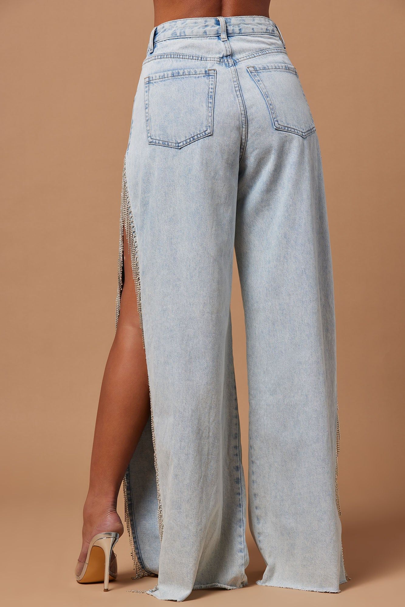 Lana Embellished Denim Pant - Light Wash sold by Fashion Nova product image thumbnail 4