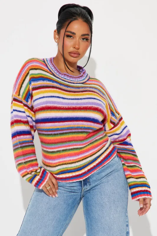 Soul Connection Striped Sweater - Multi Color sold by Fashion Nova
