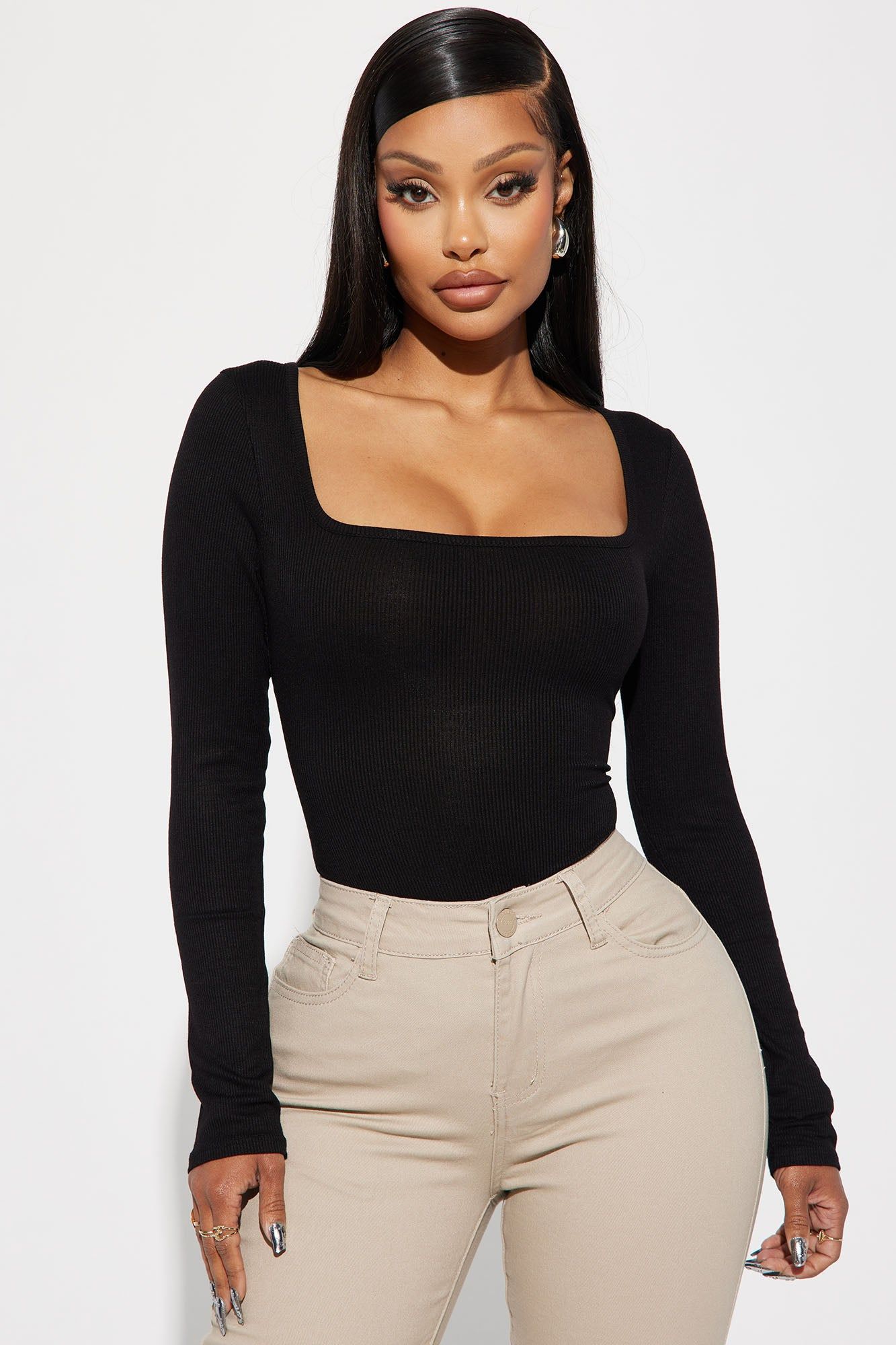 Issa Ribbed Top - Black sold by Fashion Nova