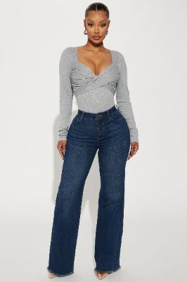 Becky Basic Stretch Straight Leg Jeans - Dark Wash sold by Fashion Nova
