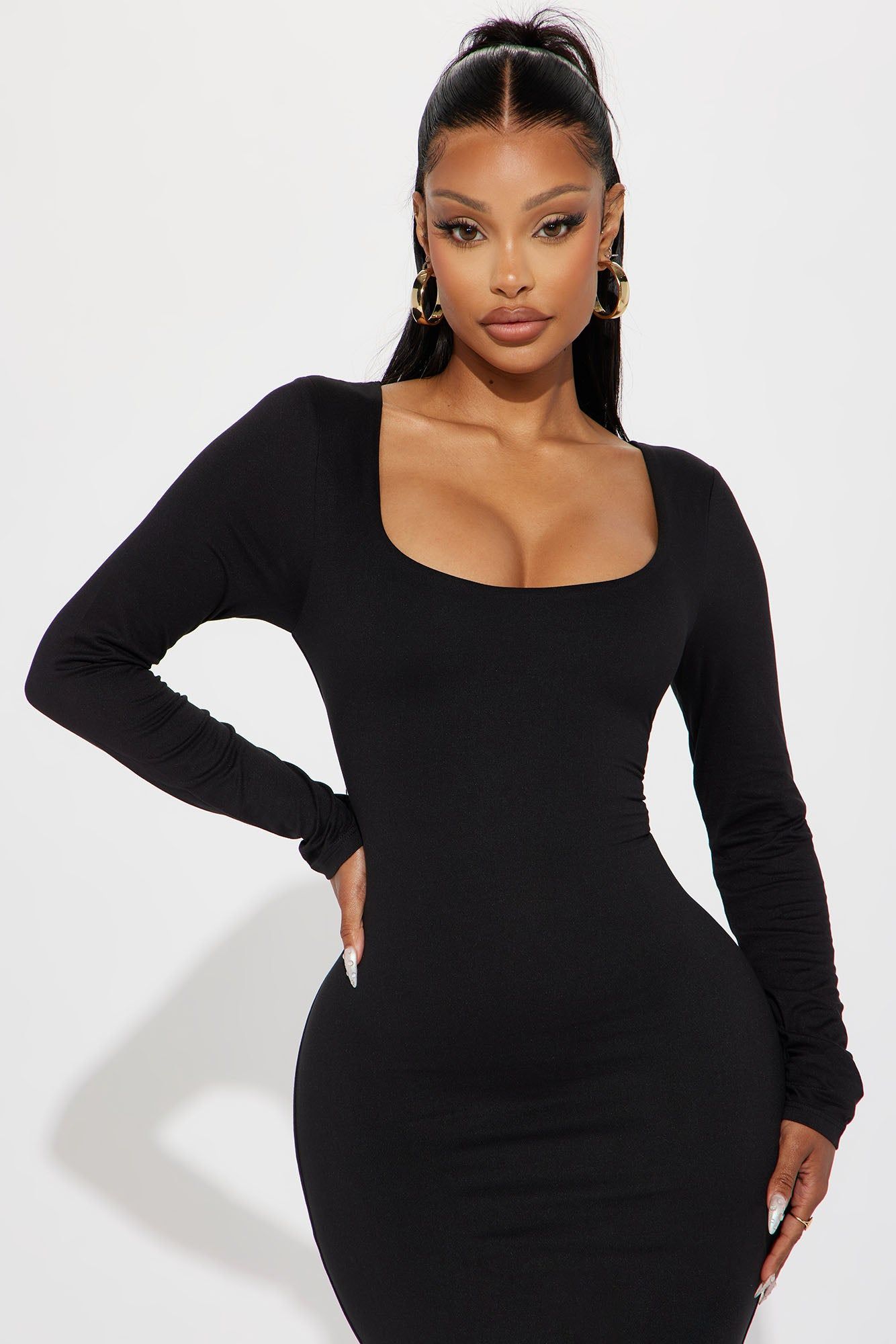 Hadley Double Lined Midi Dress - Black sold by Fashion Nova product image thumbnail 2