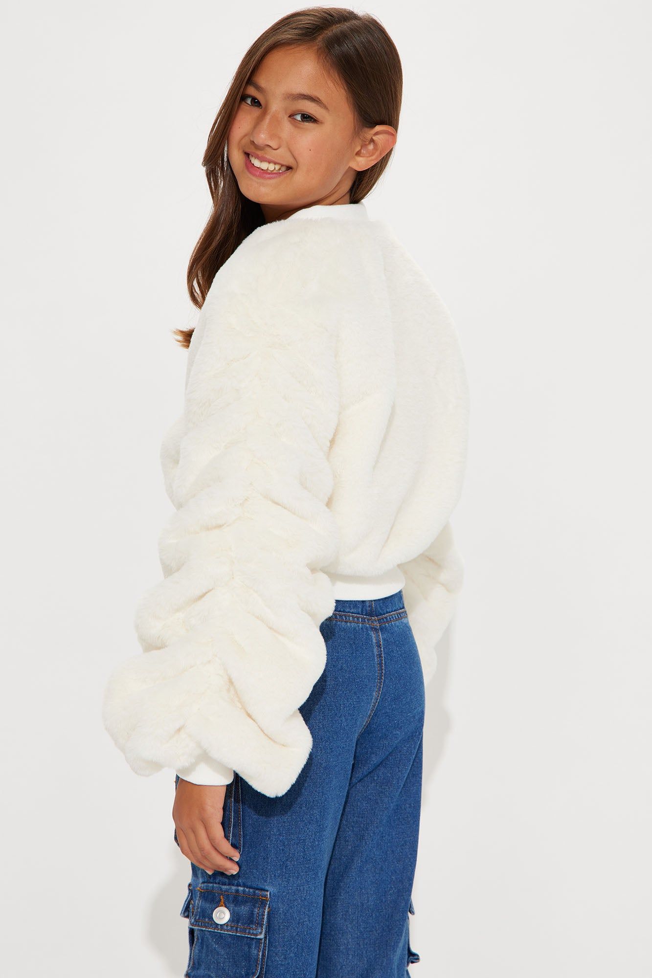 Mini Fall for You Faux Fur Jacket - Ivory sold by Fashion Nova product image thumbnail 4