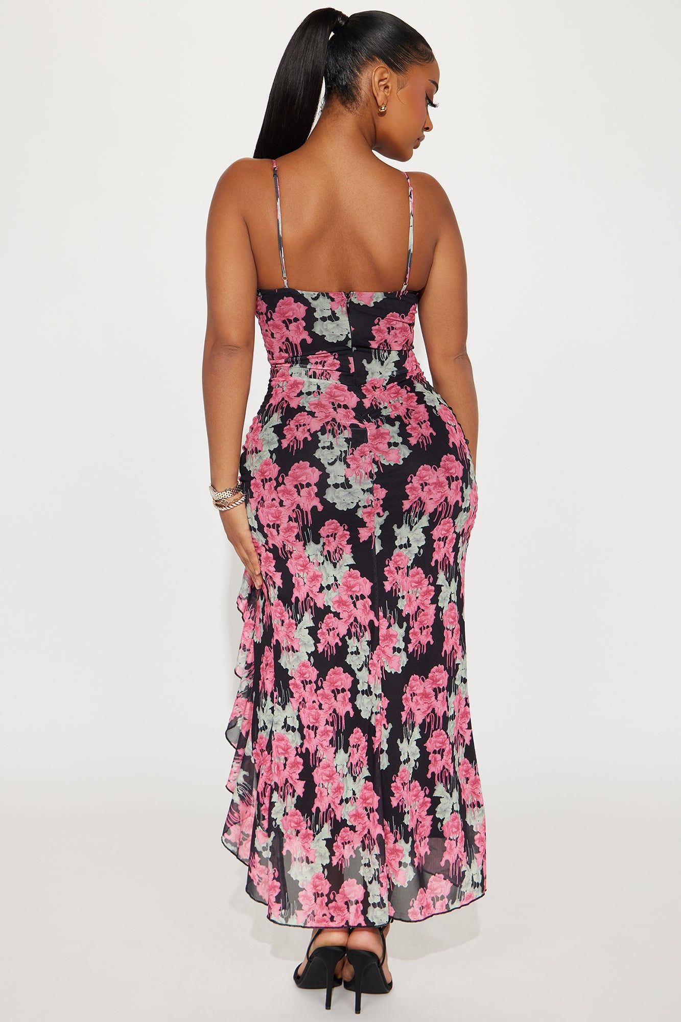 Feeling Floral Mesh Maxi Dress - Black/combo sold by Fashion Nova product image thumbnail 3