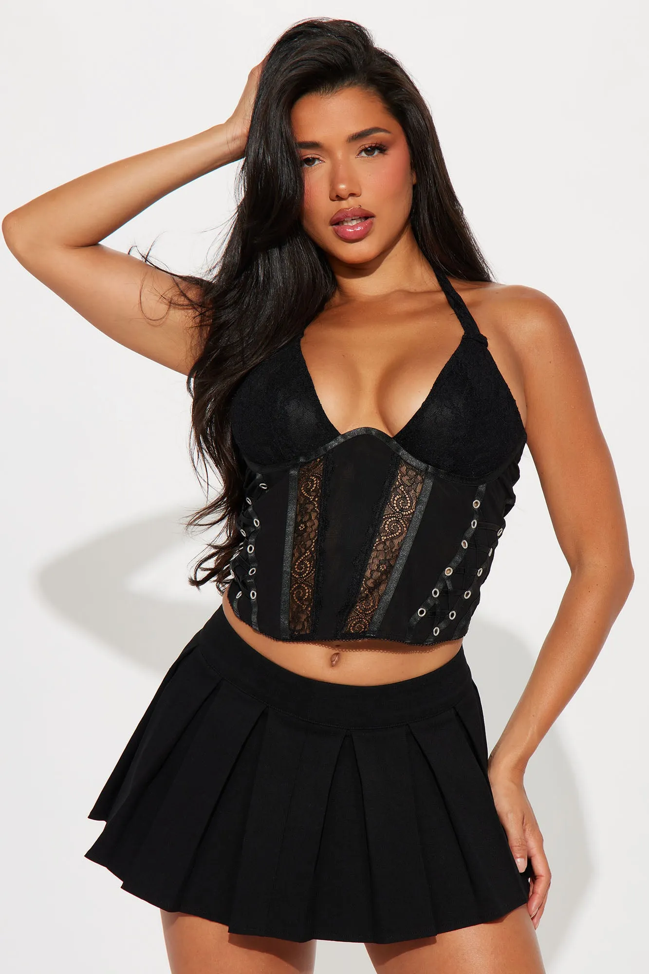 Moves To Make Lace Halter Top - Black sold by Fashion Nova product image thumbnail 2