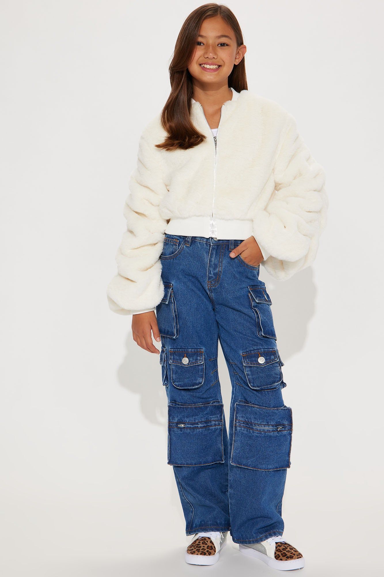 Mini Fall for You Faux Fur Jacket - Ivory sold by Fashion Nova product image thumbnail 2