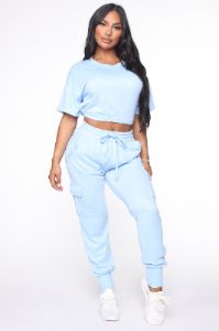 Killin' Time Lounge Jogger Set - Blue sold by Fashion Nova