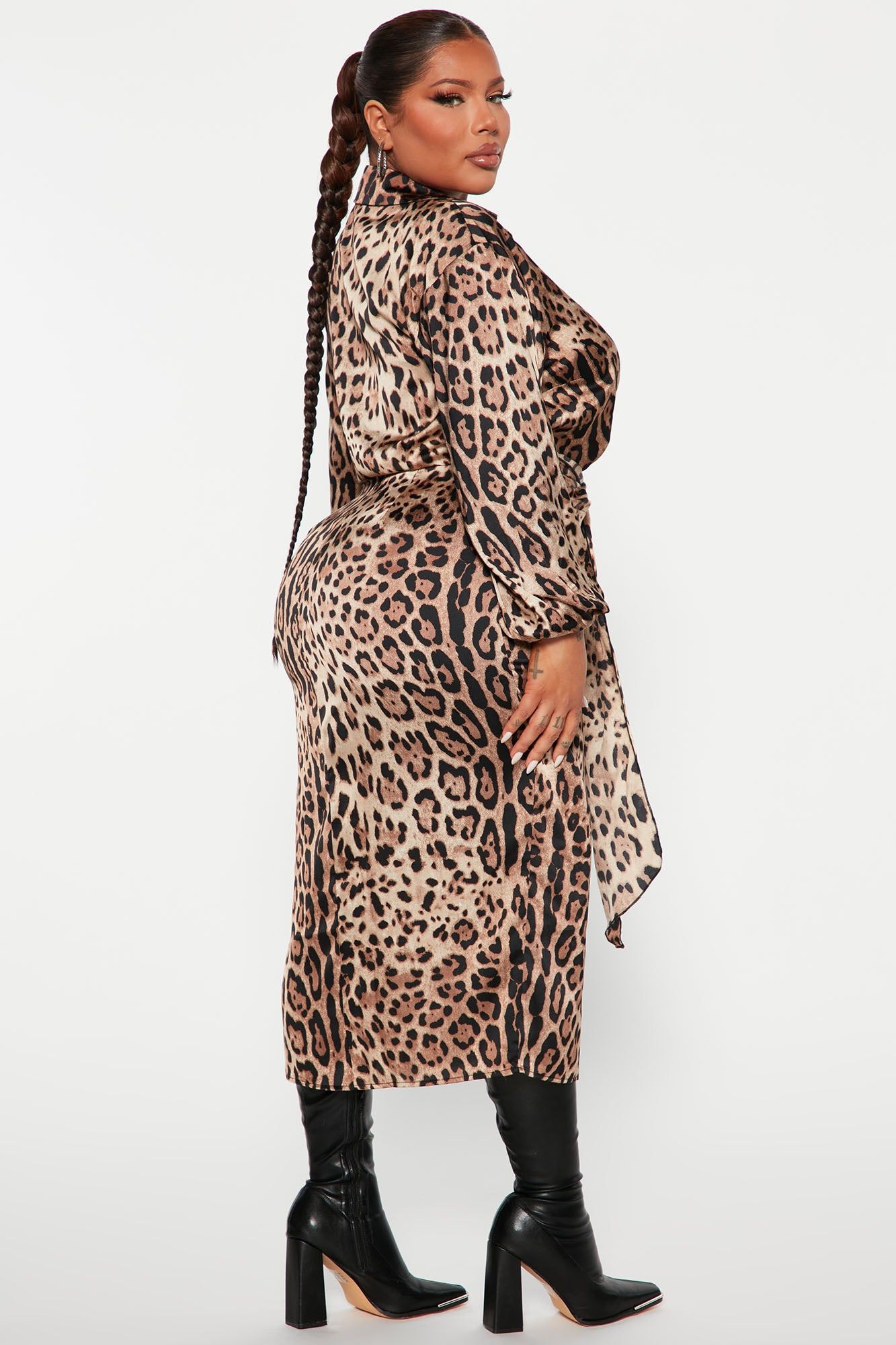 Make Me Roar Midi Dress - Mocha/combo sold by Fashion Nova product image thumbnail 7