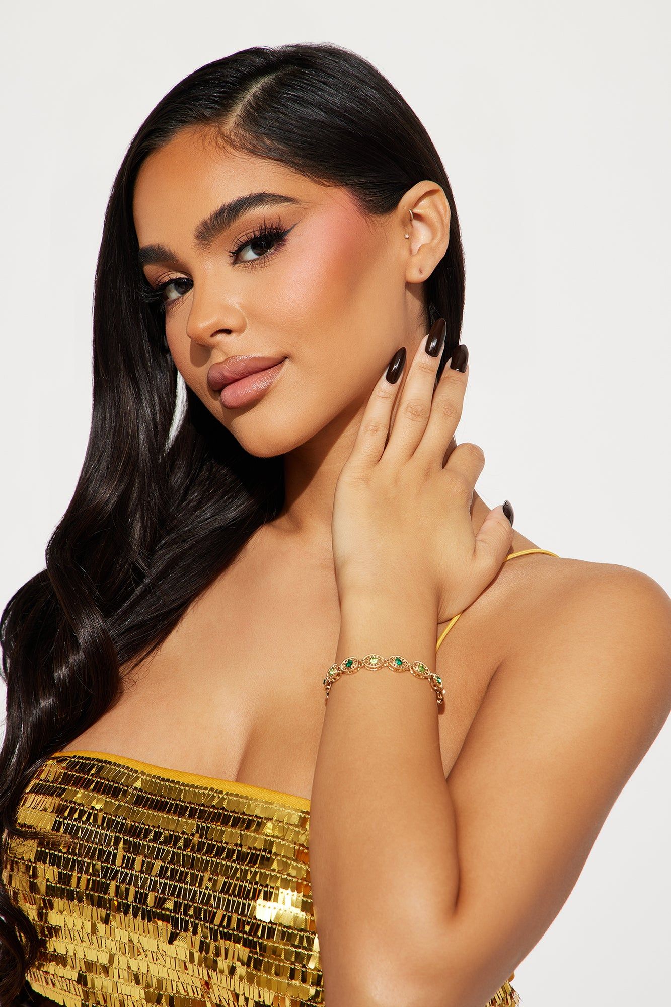 Lilypad Bracelet - Gold/Green sold by Fashion Nova product image thumbnail 2