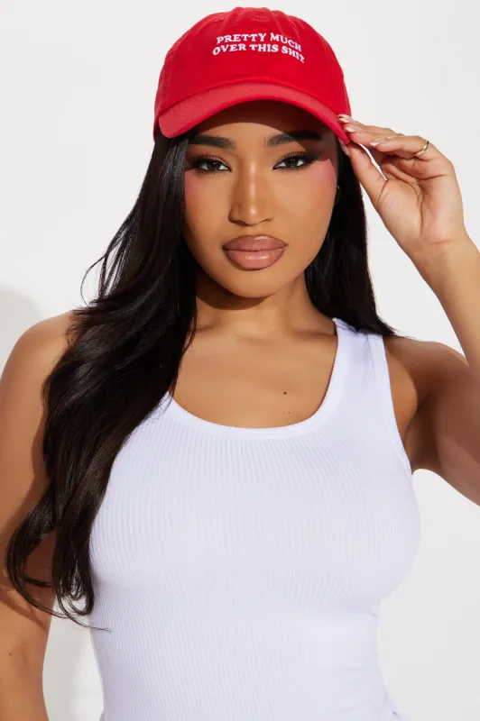 Over This Shit Baseball Hat - Red sold by Fashion Nova