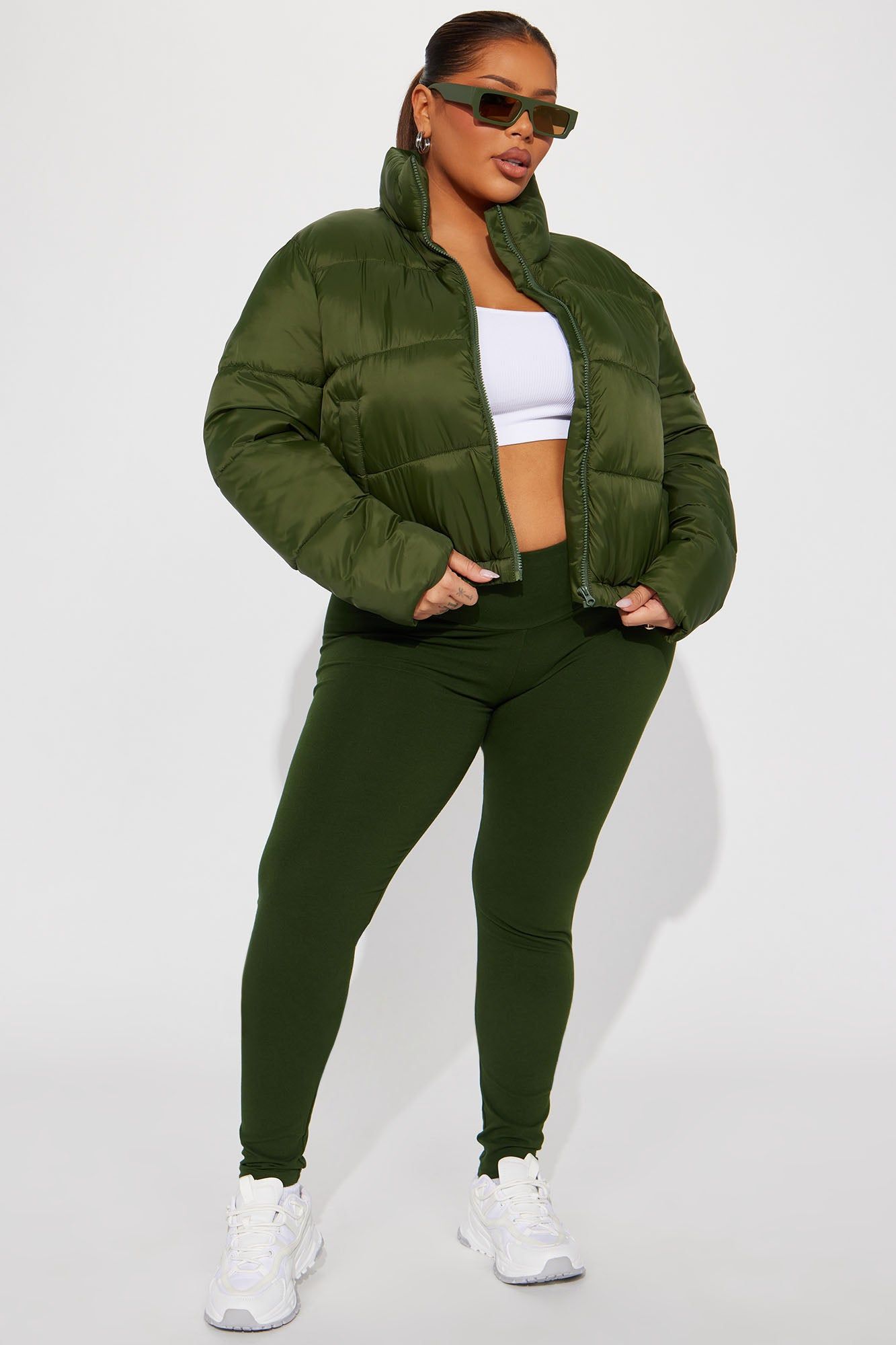 Name Your Game Puffer Coat - Hunter sold by Fashion Nova product image thumbnail 5
