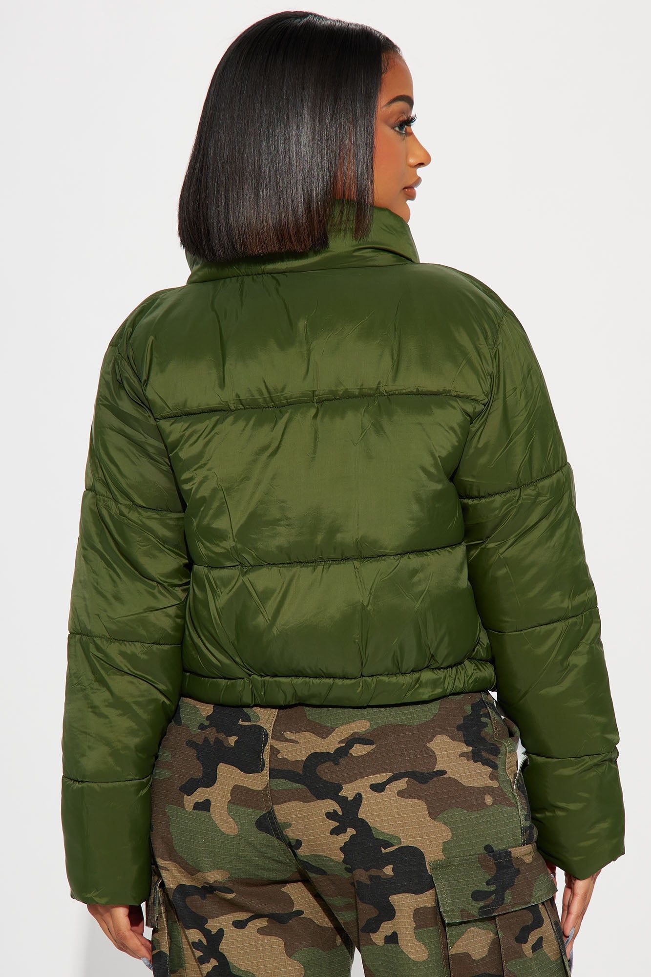 Name Your Game Puffer Coat - Hunter sold by Fashion Nova product image thumbnail 3