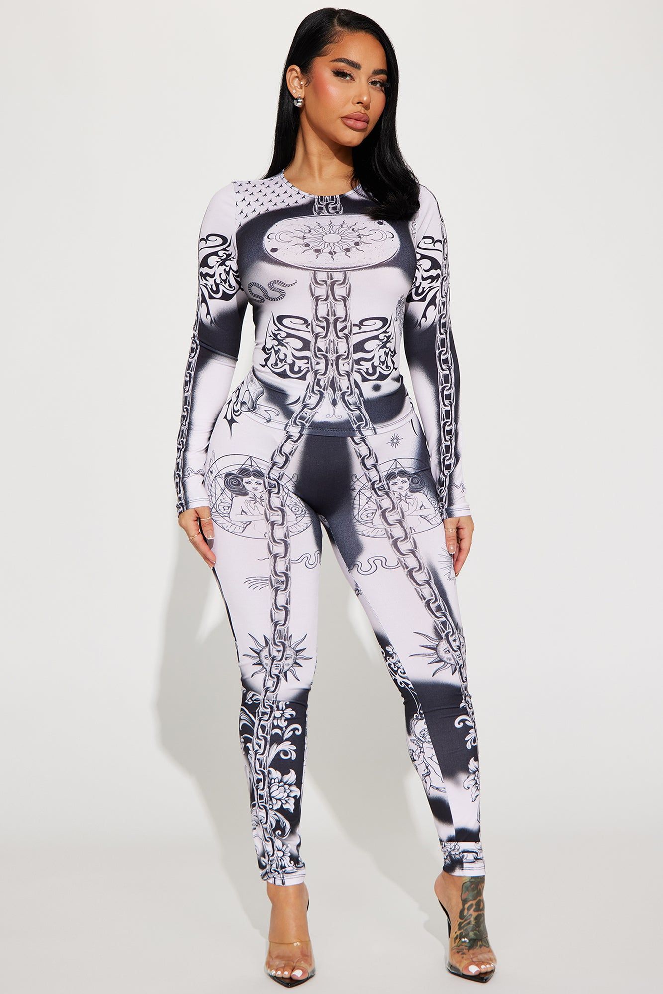 Dramatic Moment Legging Set - Black/combo sold by Fashion Nova