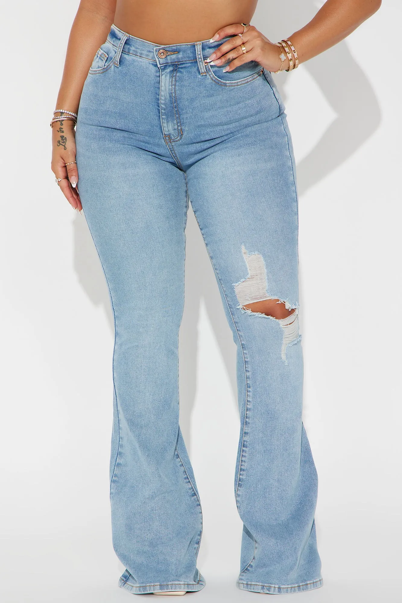 It's Apparent Stretch Flare Jeans - Medium Wash sold by Fashion Nova product image thumbnail 2