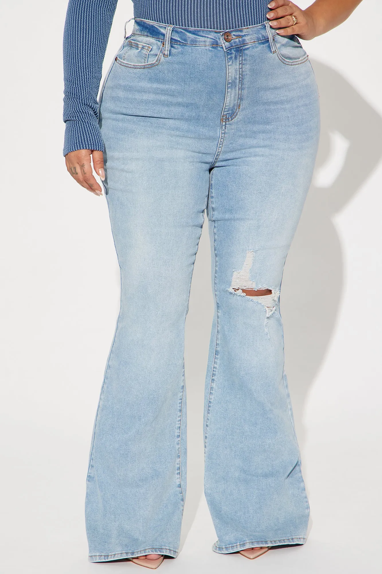 It's Apparent Stretch Flare Jeans - Medium Wash sold by Fashion Nova product image thumbnail 5