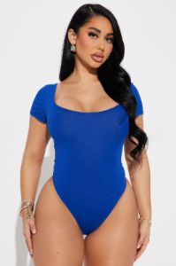Tatiana Scoop Neck Bodysuit - Royal sold by Fashion Nova