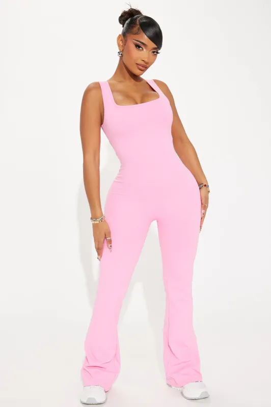 Body Burn Super Soft Active Jumpsuit - Bubblegum Pink sold by Fashion Nova