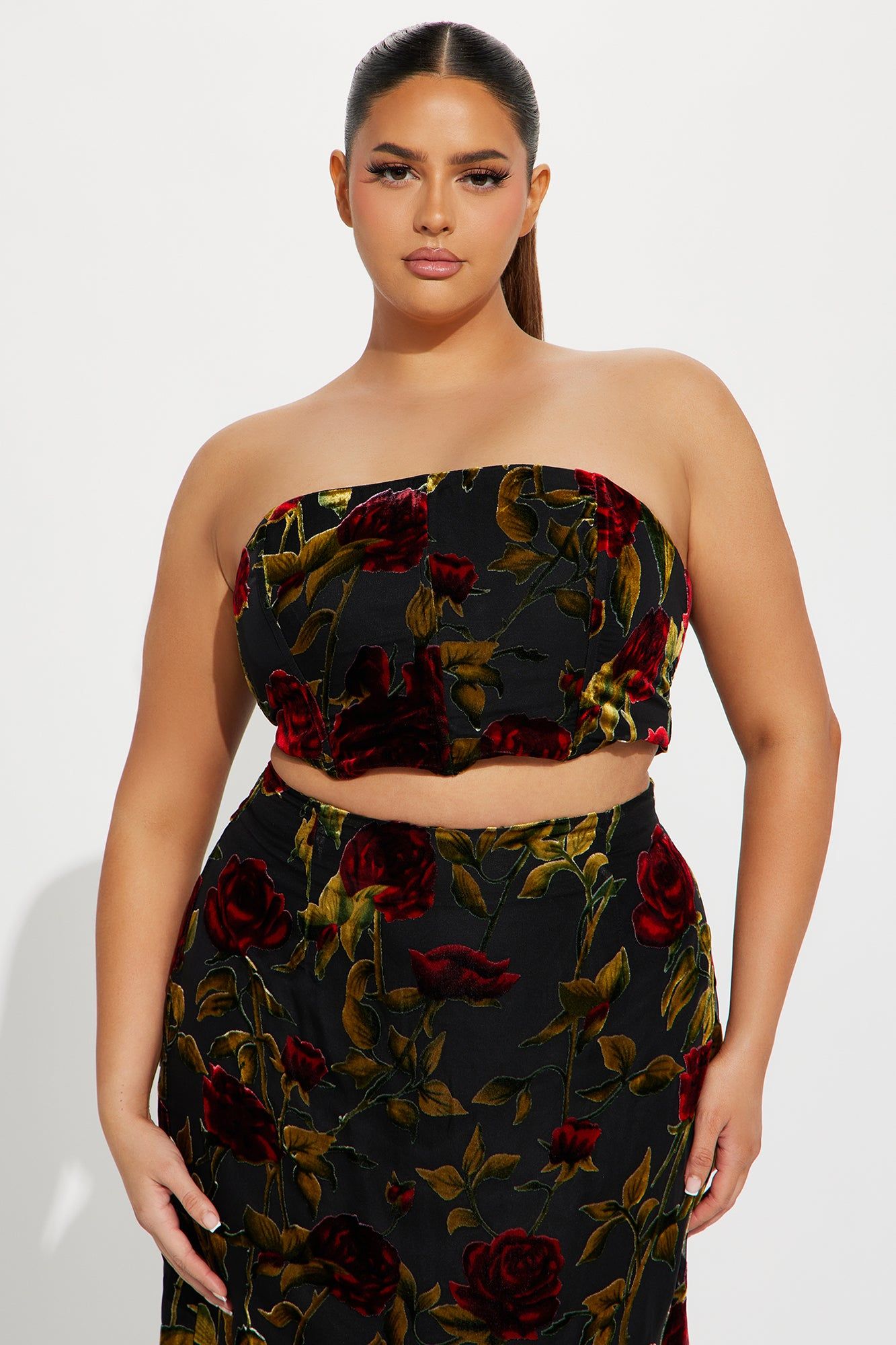 Flora Velvet Skirt Set - Black/combo sold by Fashion Nova product image thumbnail 5