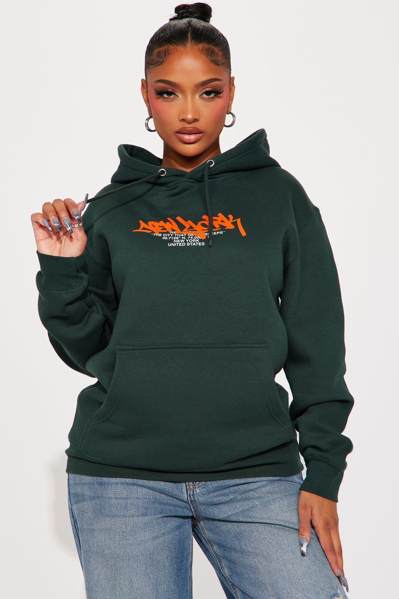 NYC Graff Hoodie - Hunter sold by Fashion Nova