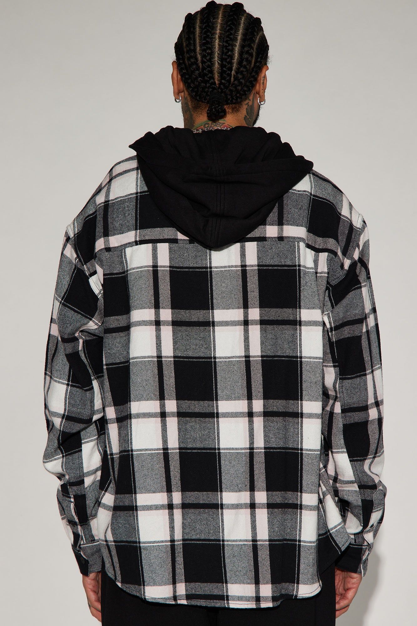 Time Gon Tell Hooded Oversized Shacket - Black/Pink sold by Fashion Nova product image thumbnail 3